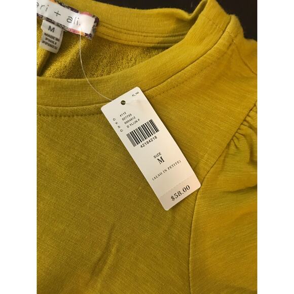 Anthropologie Eri + Ali Westward Yellow Swing T-Shirt - Size Medium - NWT - Picture 8 of 11